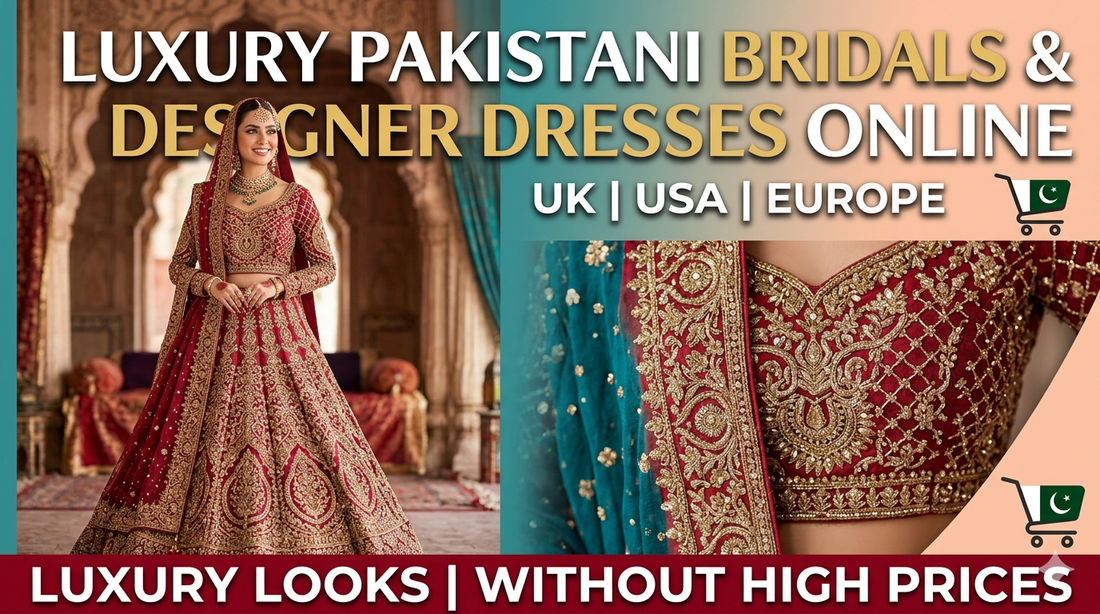 Buy Pakistani Bridal & Designer Dresses Online in UK, USA & Europe | Luxury Looks Without High Prices