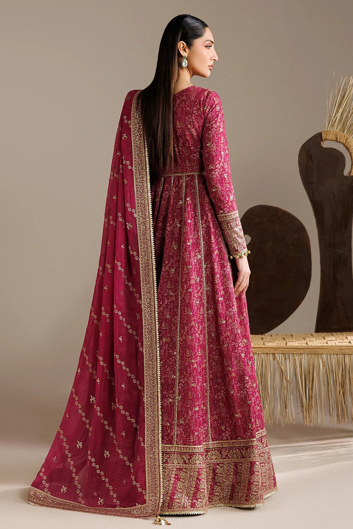 EMBROIDERED RAW SILK UR-7084