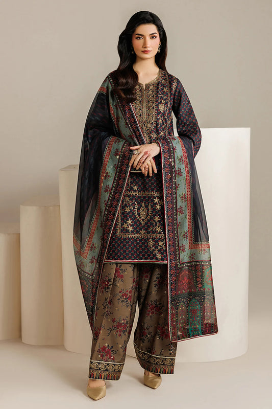 EMBROIDERED RAW SILK UR-7078
