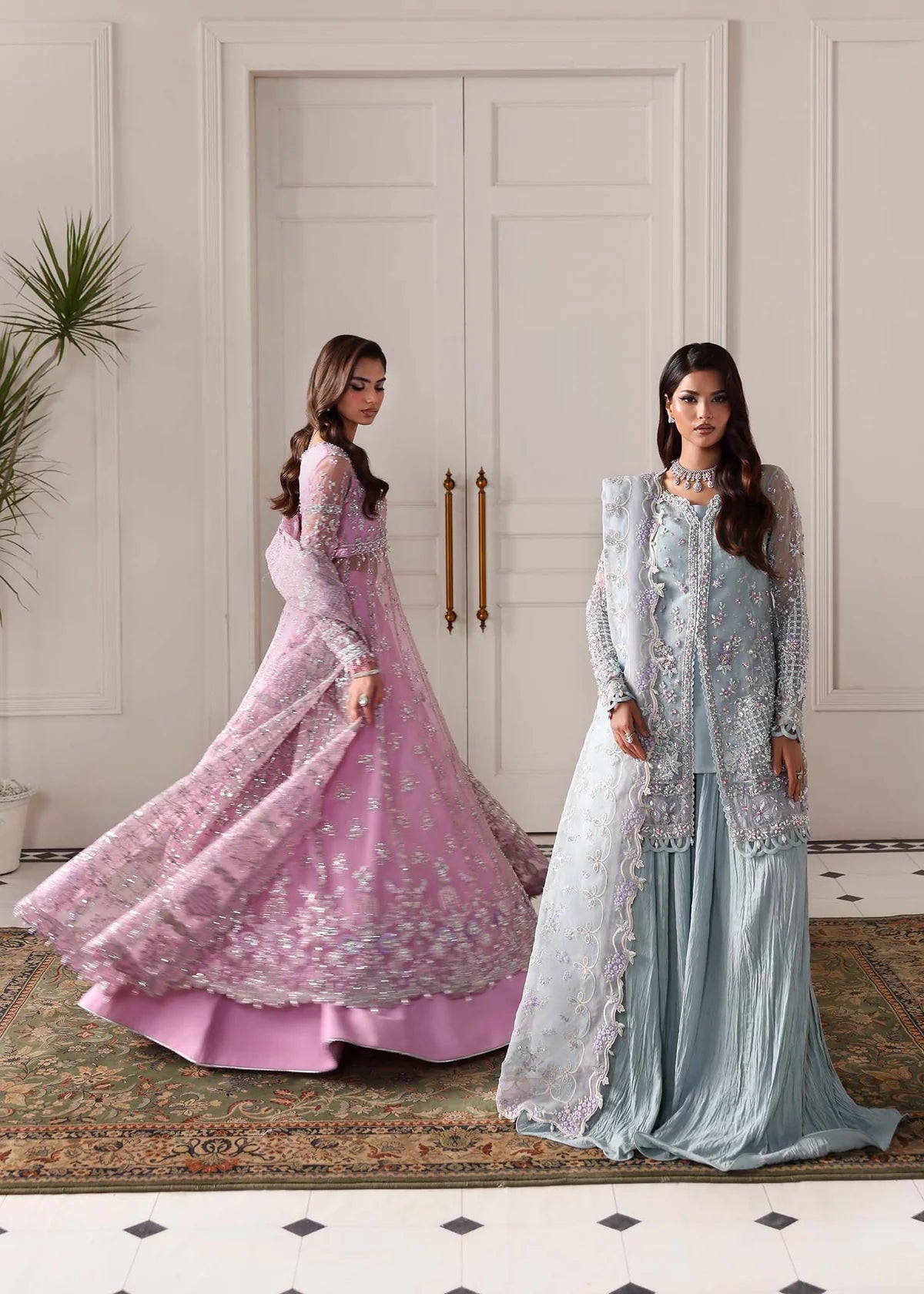 Reverie Lilac Women’s Embroidered Festive Ensemble – Elegant Pastel Ethnic Outfit by Laam Premium