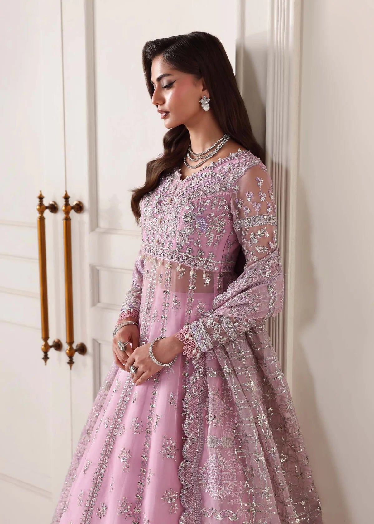 Reverie Lilac Women’s Embroidered Festive Ensemble – Elegant Pastel Ethnic Outfit by Laam Premium