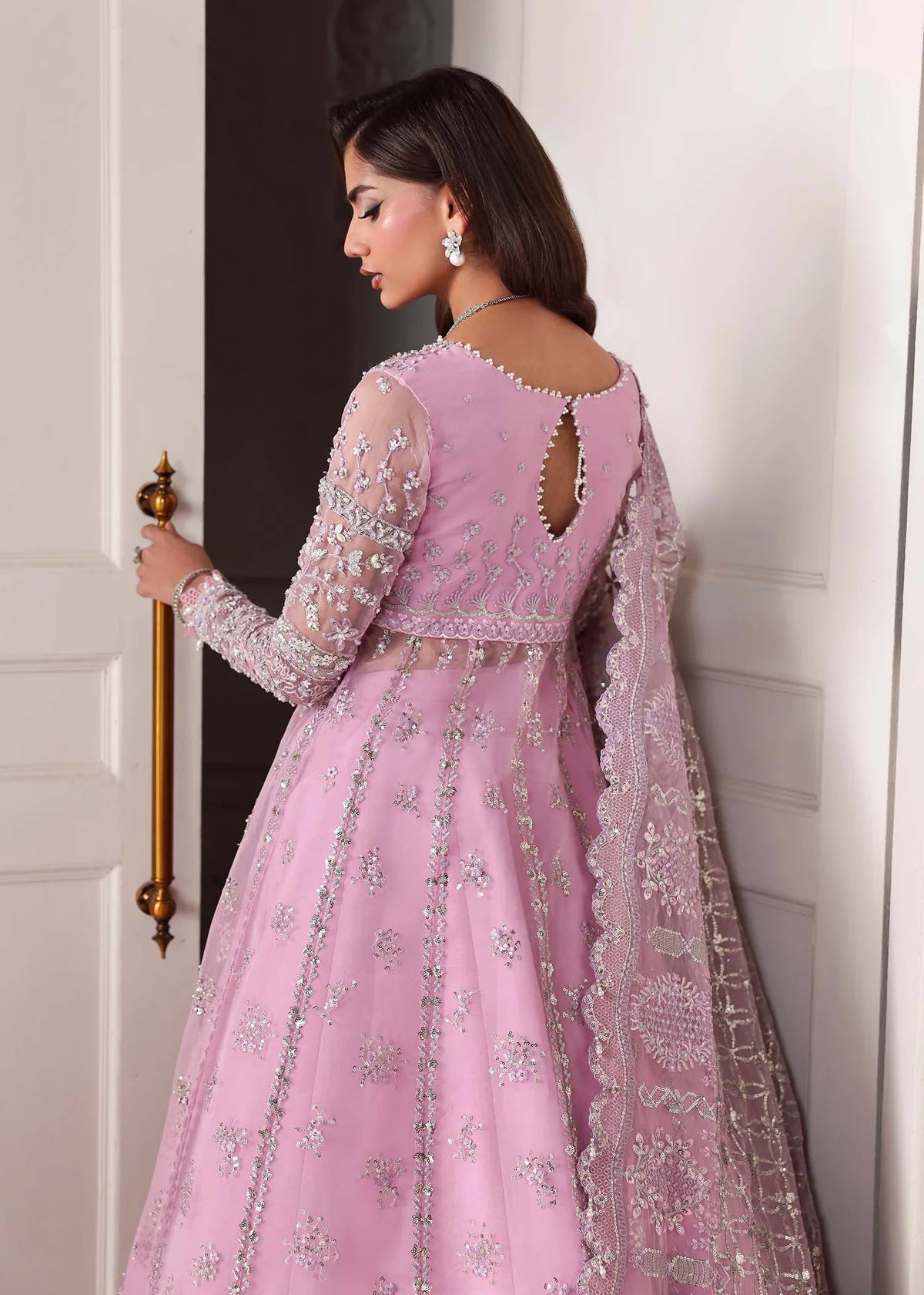 Reverie Lilac Women’s Embroidered Festive Ensemble – Elegant Pastel Ethnic Outfit by Laam Premium