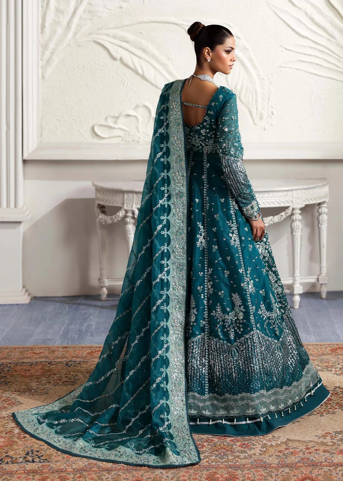 Eclat Zinc Green Unstitched 3 Piece Suit – Elegant Soft Fabric Outfit by Laam Premium