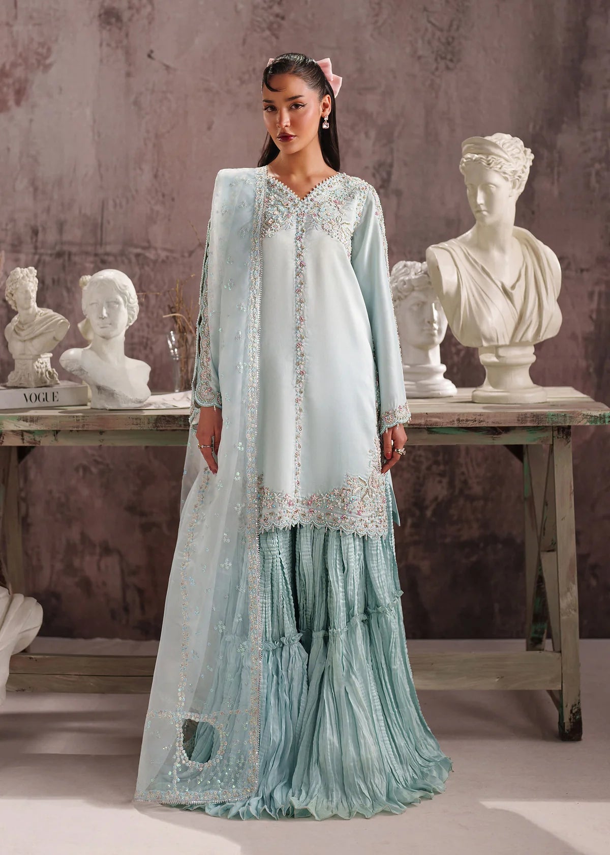 Diana Plum Embroidered 3 Piece Suit – Elegant Women’s Winter Wear Outfit by Laam Premium