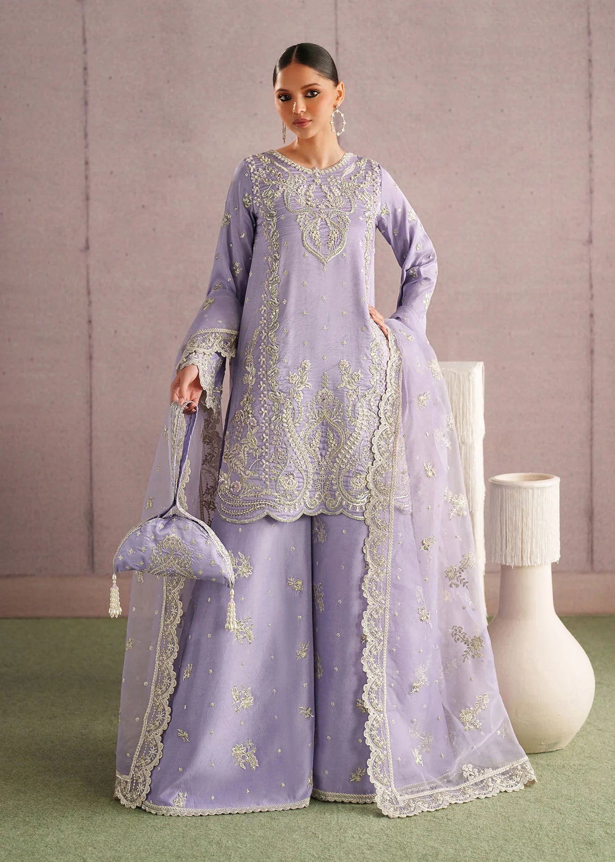 Zareen Women’s Embroidered 3‑Piece Ethnic Ensemble – Elegant Festive Outfit by Laam Premium