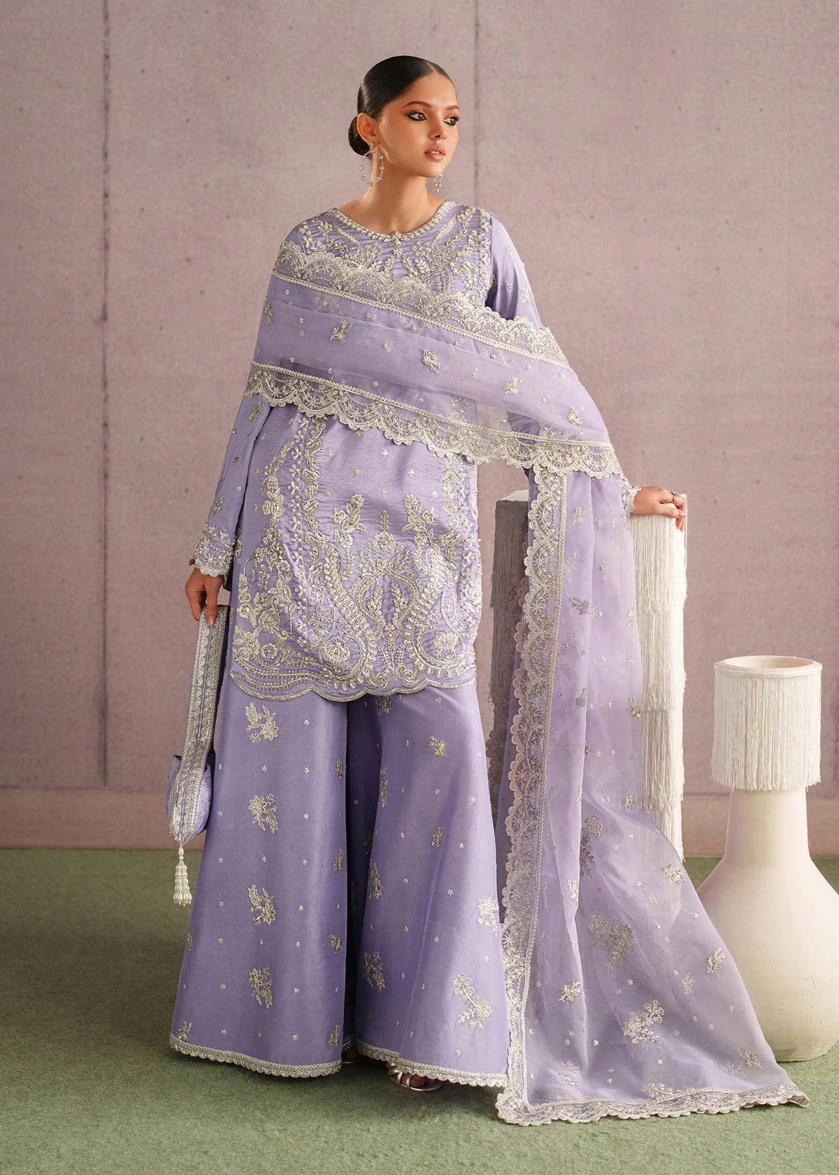 Zareen Women’s Embroidered 3‑Piece Ethnic Ensemble – Elegant Festive Outfit by Laam Premium