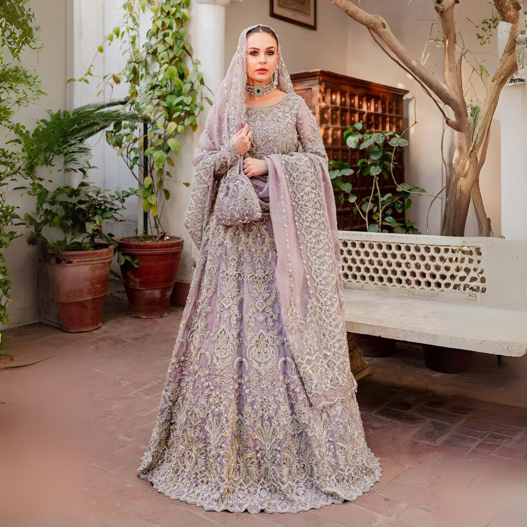 Kanwal_Malik_Zaarish_lilac_organza_lehenga_choli - LAAM PREMIUM pakistan designer dress